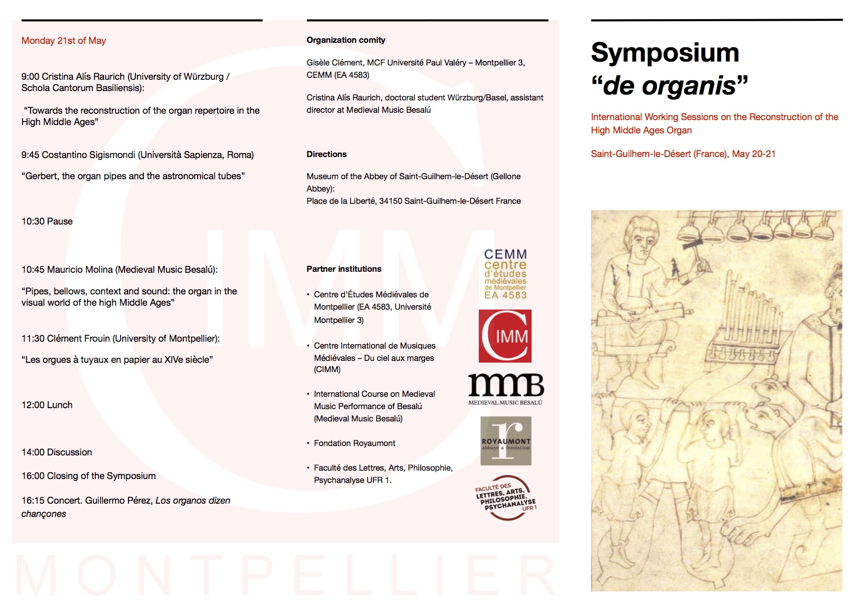 Symposium "de organis" - Program