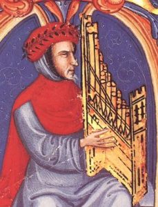 Francesco Landini with organetto Squarcialupi codex